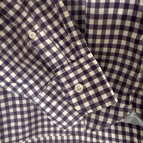 J. Crew Men's Slim‎ Shirt Size XL Purple Gingham Preppy Career Polished Trendy - Picture 9 of 13